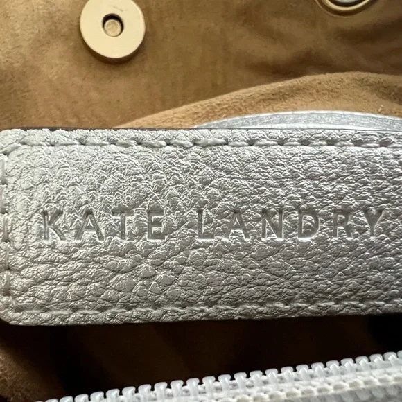 Kate Landry silver peopled leather pineapple charm pocket bag - Picture 5 of 11